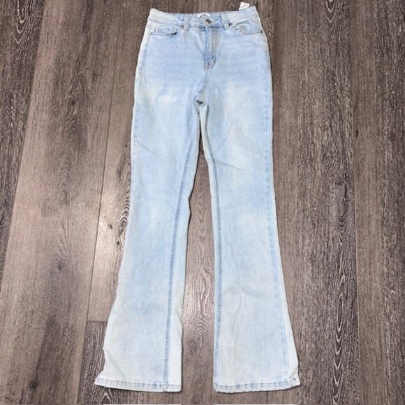 Refuge Womens Austin Jeans High Rise Curvy Flare Womens Size 1 Blue Denim Light - Picture 1 of 5